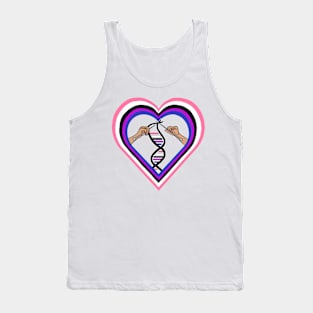 Genderfluid Pride Flag Knitted DNA Heart Tank Top